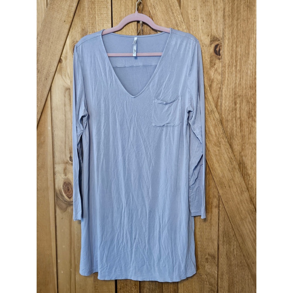 Soma Nightgown Women L Purple Cool Nights Long Sleeve Sleep Dress 570353635 #759